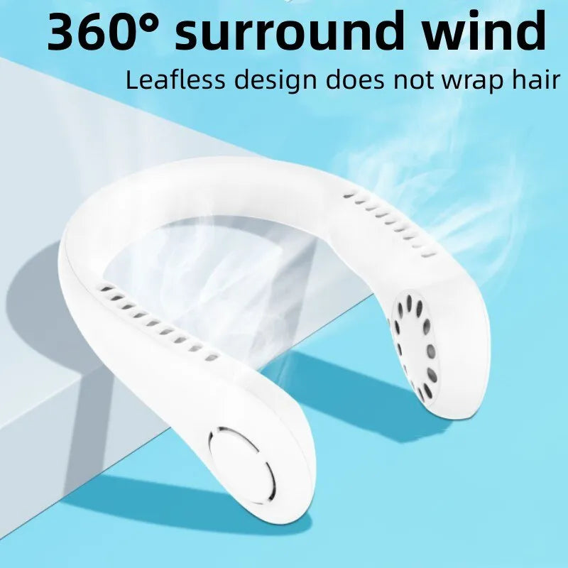Neck Fan Adjustment Fan Hands-free Hanging Rechargeable Mini Sports Fans 3 Gears Wearable Sport Fan