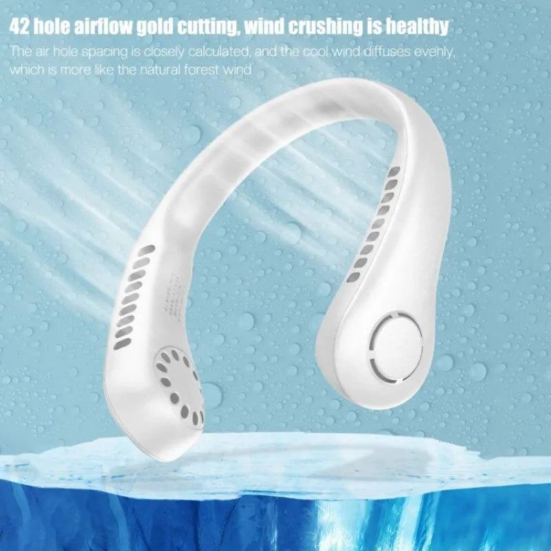 Neck Fan Adjustment Fan Hands-free Hanging Rechargeable Mini Sports Fans 3 Gears Wearable Sport Fan