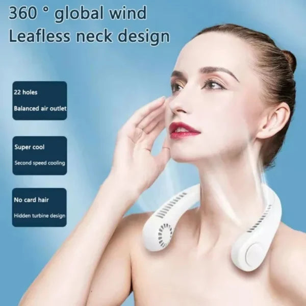 Neck Fan Adjustment Fan Hands-free Hanging Rechargeable Mini Sports Fans 3 Gears Wearable Sport Fan