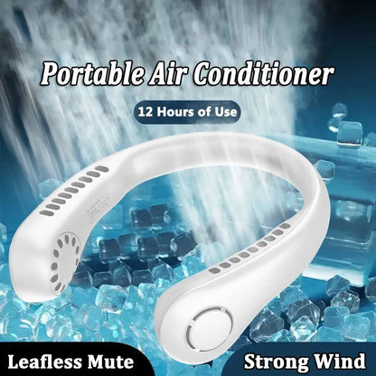 Neck Fan Adjustment Fan Hands-free Hanging Rechargeable Mini Sports Fans 3 Gears Wearable Sport Fan