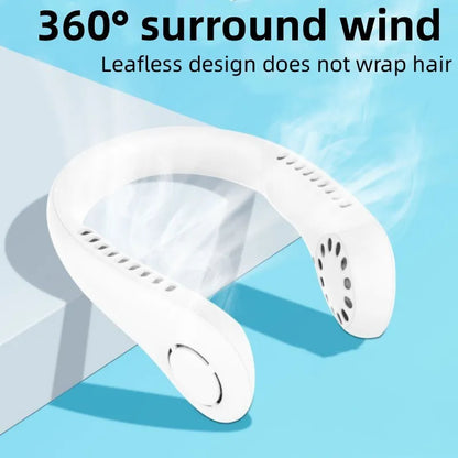 Neck Fan Adjustment Fan Hands-free Hanging Rechargeable Mini Sports Fans 3 Gears Wearable Sport Fan
